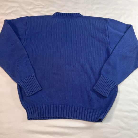 Polo Ralph Lauren Sweater Men's Size L Blue Knit PullOver Cotton Vintage * AS IS - Picture 8 of 11